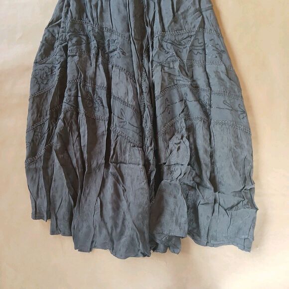 Scully Ladies Lace-Up Front Gunmetal Gray Large Sleeveless Midi Dress HC118-GUN - Picture 5 of 12